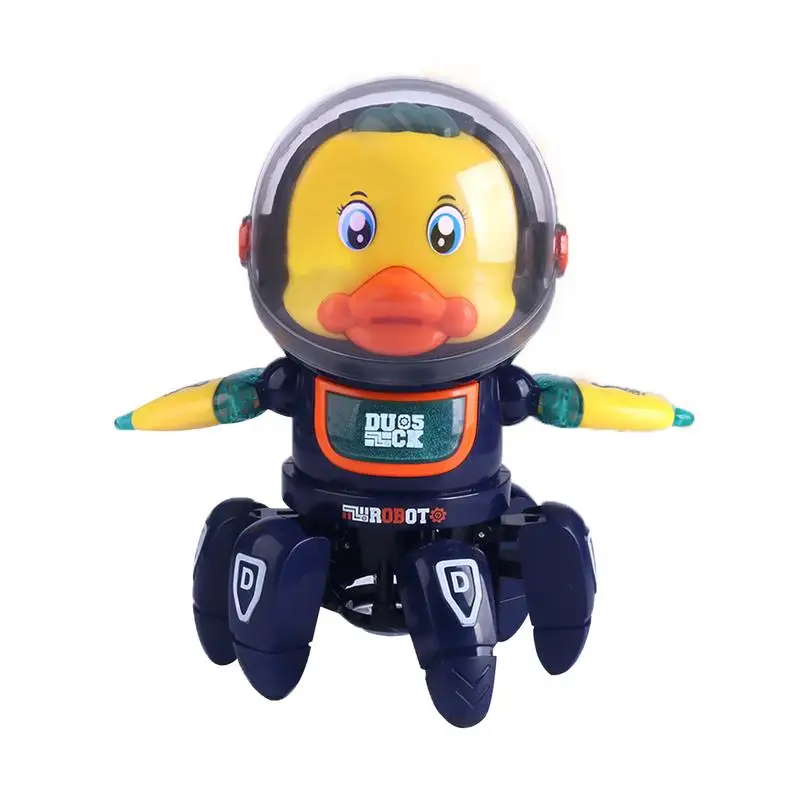 Musical Electric Dancing Duck Toy Lighting Cute Duck Space Six-Claw Robot - £19.10 GBP+