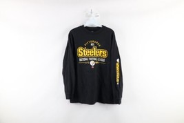 Vintage NFL Mens Medium Faded Pittsburgh Steelers Spell Out Long Sleeve ... - £31.57 GBP