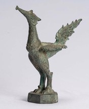 Antigüedad Thai Estilo Standing Bronce Mítico Pájaro / Ganso / Pavo Real - 24cm - $251.25