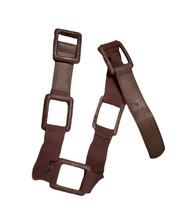 Chico&#39;s Medium Brown Stretchy Leather Back Belt W/Triangle Hoops - £31.33 GBP