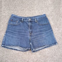 Levis 955 Shorts Women Sz 11 Blue Denim Cherry Applique Jeans Jorts - £29.09 GBP