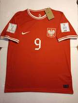 Robert Lewandowski Poland 2022 World Cup Qatar Stadium Red Away Soccer Jersey - £71.72 GBP
