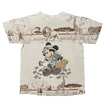 Vintage Disney World Animal Kingdom Mickey Mouse Safari AOP T-Shirt USA Small - £120.56 GBP