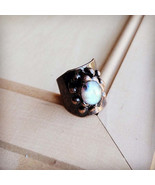 Labradorite Cuff Ring in Antique Copper - $614.52 MXN