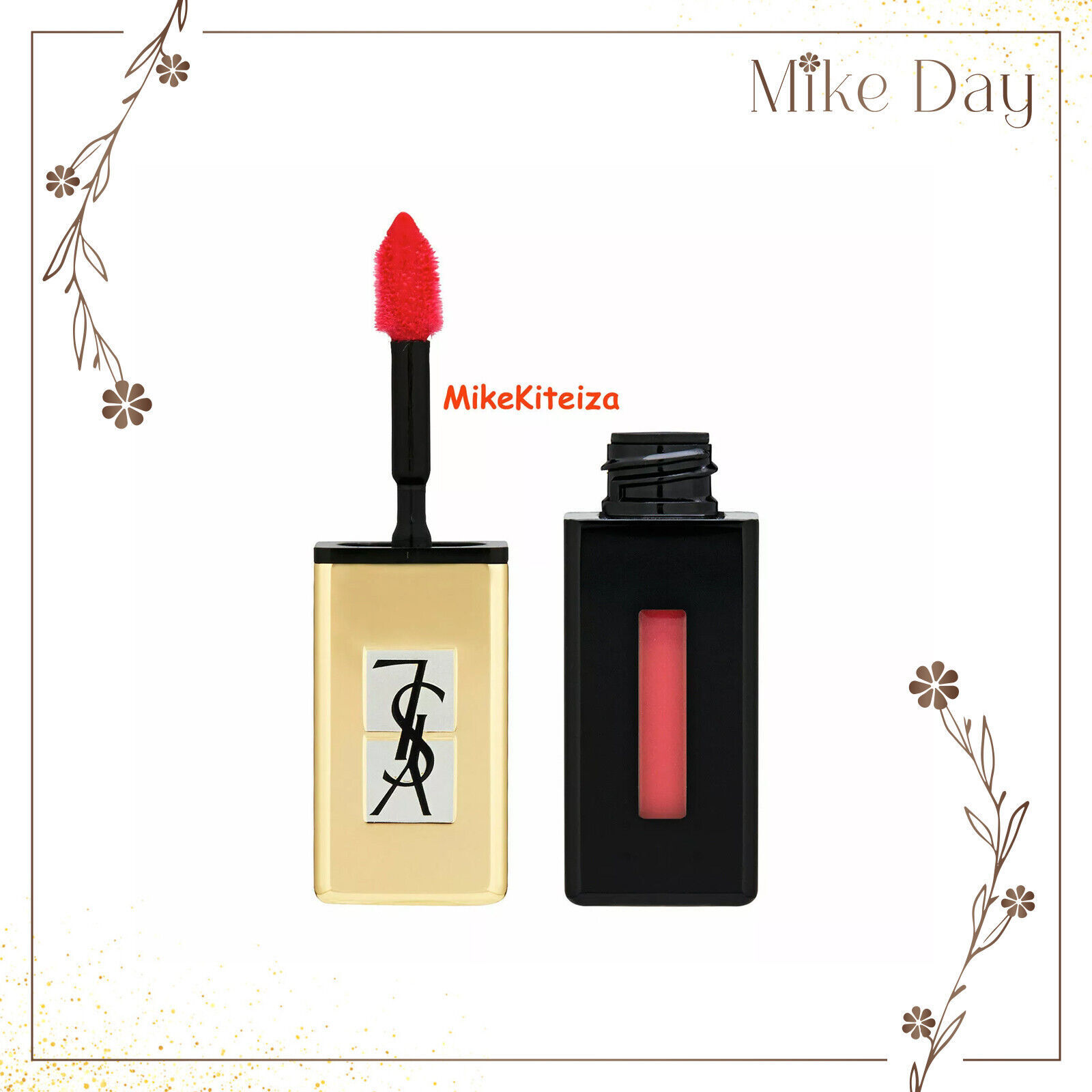 YSL Glossy Stain Lip Color Water # 201 Dewy Red - Brand New *Final Sales... - $19.79