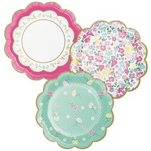 Floral Tea Party Scalloped Dessert Plates, 8 ct - £33.92 GBP