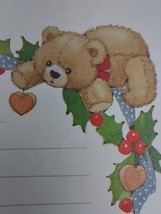 Current Christmas Teddy Bear Stationary Writing Paper 8 Sheets 80s Ruth ... - $4.85