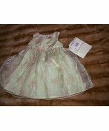 New GirlsYoungland Baby Sage/Pink Flower Dress Size 18M Dressy Cute Slee... - €12,78 EUR
