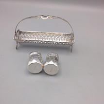 Sterling Silver Footed Sugar Cube  Holder And Salt And Pepper Shakers Vi... - $1,505.15 MXN