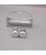 Sterling Silver Footed Sugar Cube  Holder And Salt And Pepper Shakers Vi... - $108.61 CAD