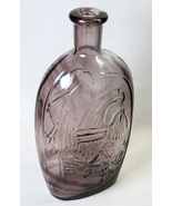 Figural Amethyst Purple Swirl Flask Bottle Eagle Lady Liberty Glass - £7.86 GBP