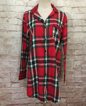 Victorias Secret Womens Red Plaid Flannel Sleep Night Shirt DREAM Size Small NEW - £35.36 GBP