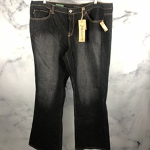 Jeanstar Womens Boot Cut Jeans Black Pockets Low Rise Plus 22W - $24.33