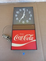 Vintage Enjoy Coca Cola Hanging Wall Clock Sign Advertisement  N - £138.37 GBP