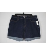 OLD NAVY Women&#39;s Blue Stretch Denim Bermuda Mid-Rise Shorts size 10 New - $23.00 CAD