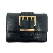 Michael Kors Wallet Gansevoort Tri-Fold Black Leather gold accents - £42.72 GBP