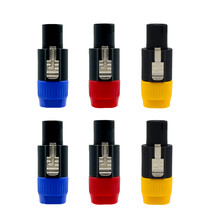 5 Core Speakon Adapter Connectors 4 Pole Plug Twist Lock 2x Blue,2x Red,2xYellow - £9.02 GBP