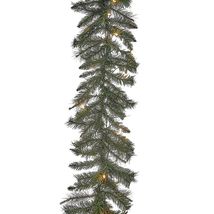 Pre-Lit Designer Classic Green Garland 9 Feet Long P7340 New - $62.35