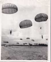 Vintage 8x10 Photograph 1940s Air Force Paratroopers Landing - £22.53 GBP