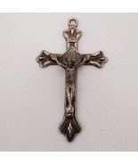 Religioso Jesús Cruz Crucifijo Tono Plateado Colgante - £31.07 GBP