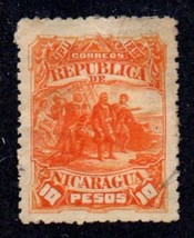 1892 NICARAGUA Stamp - Columbus, 10c SC#49 E94E - £0.74 GBP