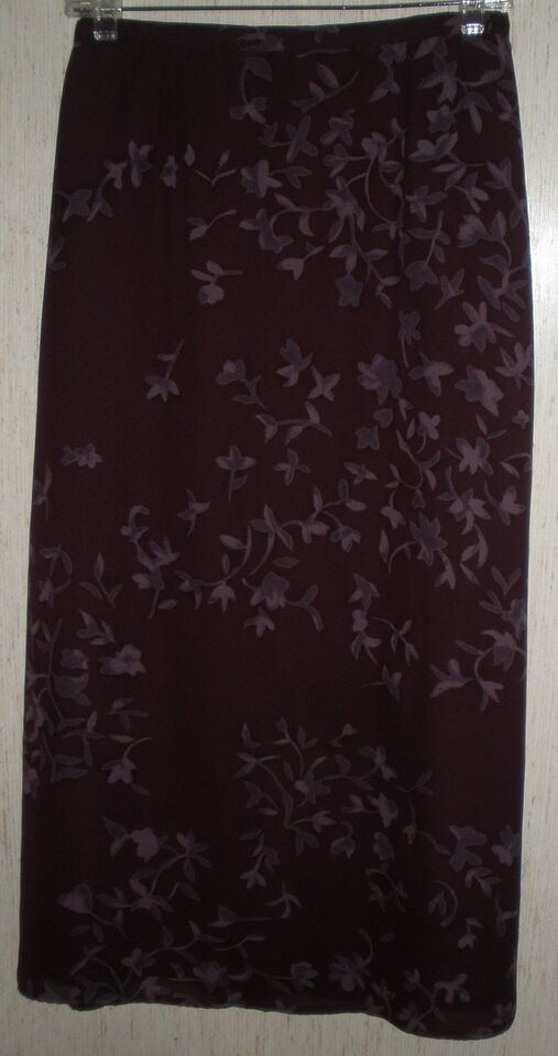 EXCELLENT WOMENS WORTHINGTON LINED PLUM FLORAL PRINT SKIRT  SIZE 10P - $23.33