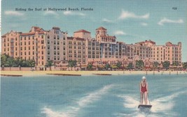 Riding the Surf at Hollywood Beach FL Florida 1947 Postcard E04 - $2.99