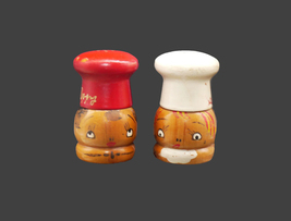 MCM Salty &amp; Peppy hand-painted wooden salt and pepper shakers made in Japan. - £38.33 GBP