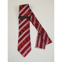 Mens Steven Land 100% Woven Silk Big Knot Tie and Hankie Set BW2426-05 Red image 2