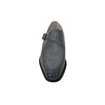 Men's Giovanni Shoes High Quality Leather Monk Strap Buckle AMATO gray image 2