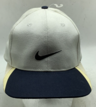 Nike Swoosh Cotton Snapback Hat Cap One Size Vintage Adult Size White NEW W/TAG! - £20.92 GBP