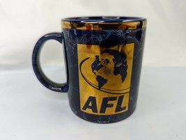 AFL Coffee Cup Mug Marbled Blue Gold Advertising Promo - $21.95