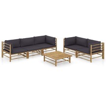vidaXL Bamboo Garden Lounge Set for Six Person Outdoor Furniture - $16,754.02 MXN