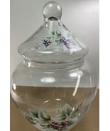 Grape Print Clear Cookie Candy Jar Biscuit Jar  - £16.54 GBP