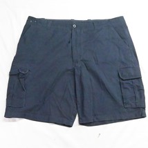 Roundtree &amp; Yorke 46 x 11&quot; Navy Blue Flat Front 100% Cotton Mens Cargo S... - $17.66