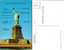 New York(NY) Liberty Island Statue of Liberty Measurements Vintage Postcard - £7.44 GBP