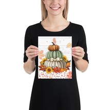 Vintage Pumpkin Print Poster, Farmhouse Halloween &amp; Thanksgiving Home Decoration - £15.62 GBP+