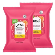 Yes To Facial Wipes, Make Up Remover, Cleaning, Soothing, Grapefruit (Pack of 2) - $11.82