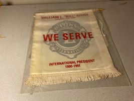 Lions Club We Serve Omaha NE 1990-91 President Banner Flag 10.5 x 8.5 inches - £19.65 GBP