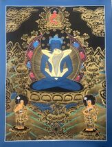 BUDDHA SHAKTI/ SAMANTABHADRA ORIGINAL HAND PAINTED TIBETAN THANGKA PAINTING - $129.89