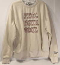 Feel Your Soul Women&#39;s Ivory White Stitched Pullover Long Sleeve Sweatshirt XL - £11.93 GBP