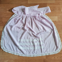 Vintage Mid Century Half Apron Handmade Purple White Checked w/ Pockets - £10.54 GBP