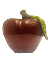 Ceramic Decorative Apple Earthenware Sculpture Leaf Accent 6.5" Tall x 7... - $21.75