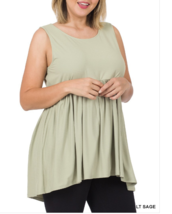 Zenana 3X Soft Stretch  DTY Fabric Sleeveless High Waist &amp; Hi-Low Hem Top - $14.84