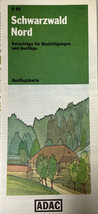Vintage ADAC Schwarzwald Nord Black Forest Germany German City Map D69 - £7.17 GBP