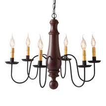 Wood Chandelier 6-Arm Large Norfolk  Sturbridge Red - £391.53 GBP