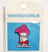 My Melody Vivitix Girls Pin Badge Sanrio 1999 Old Rare Ver,Sweethness - $26.77