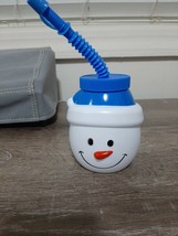 Kids Snowman Cup with Straw (1) Plastic-BRAND NEW-SHIPS SAME BUSINESS DAY - £10.03 GBP
