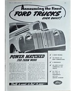 1941 FORD TRUCKS-Farmers-Farm Work-Built to work-Vintage Print Ad-WWII - $294.60 MXN