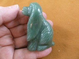 (Y-DOG-CS-711) green COCKER SPANIEL dog gemstone figurine gem stone carv... - $17.53